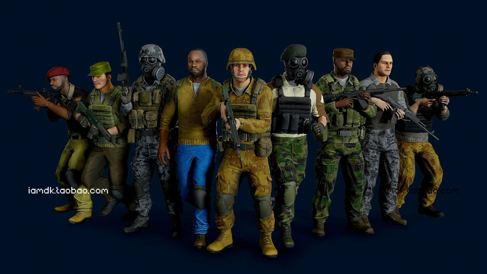 UE模型 31个模块化游戏军事男性士兵角色3D设计素材 Unreal Engine – Modular military character插图3 UE模型 31个模块化游戏军事男性士兵角色3D设计素材 Unreal Engine – Modular military character插图3