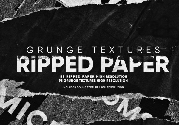 67款潮流撕裂破碎毛边做旧复古肌理纹路纸张碎纸片PNG免扣图片设计素材 Grunge Textures Ripped Paper