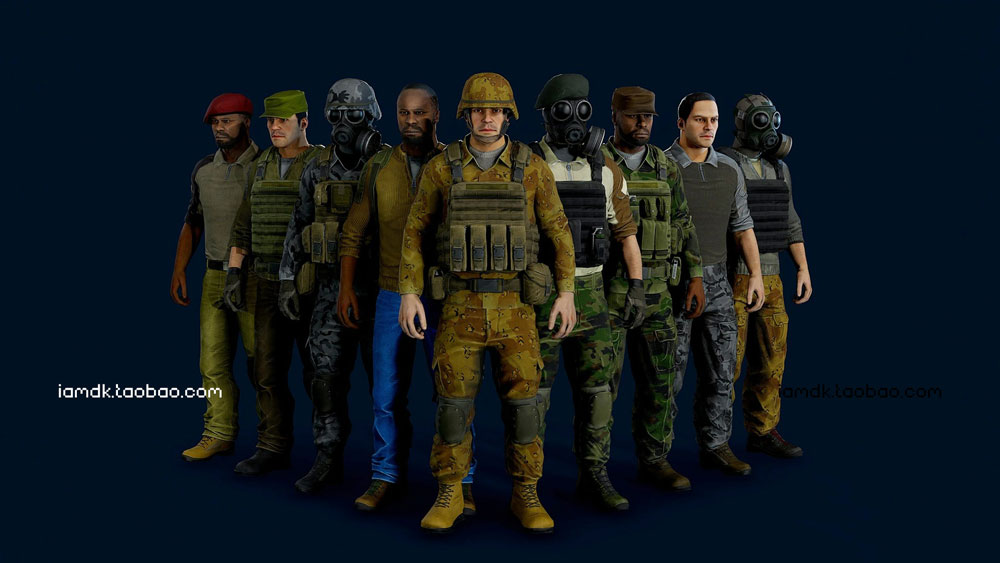 UE模型 31个模块化游戏军事男性士兵角色3D设计素材 Unreal Engine – Modular military character插图9 UE模型 31个模块化游戏军事男性士兵角色3D设计素材 Unreal Engine – Modular military character插图9