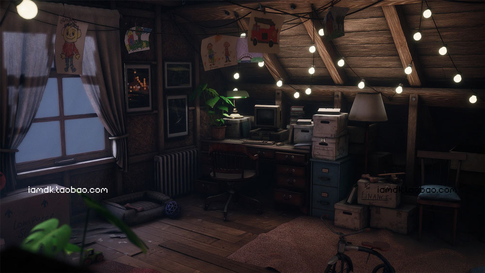 UE模型 复古怀旧游戏卡通带阁楼房屋室内场景设计素材 Unreal Engine – Grandpa’s Attic (Furniture storage props)插图11 UE模型 复古怀旧游戏卡通带阁楼房屋室内场景设计素材 Unreal Engine – Grandpa’s Attic (Furniture storage props)插图11