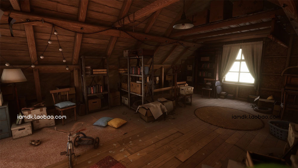 UE模型 复古怀旧游戏卡通带阁楼房屋室内场景设计素材 Unreal Engine – Grandpa’s Attic (Furniture storage props)插图2 UE模型 复古怀旧游戏卡通带阁楼房屋室内场景设计素材 Unreal Engine – Grandpa’s Attic (Furniture storage props)插图2