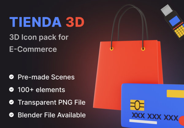 高级3D高清电商购物在线商城三维icon图标素材 Tienda Best 3D Icon Pack for E-commerce Stores