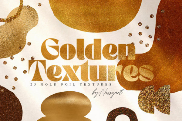 25款奢华闪光金箔纸纹理背景图片设计素材 Gold Foil Glitter Paper Vol.2