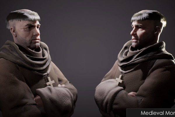 UE模型 中世纪欧洲僧侣教徒3D设计素材 Unreal Engine – Medieval Monks