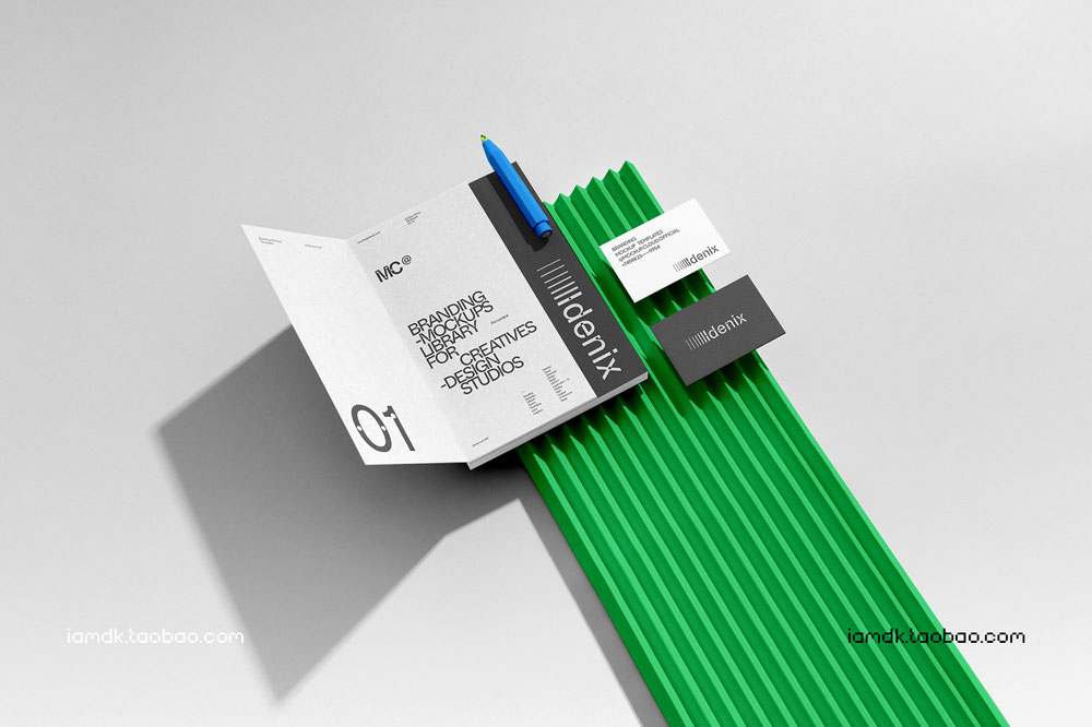 时尚文艺质感品牌VI标志Logo设计名片信纸信封文具展示贴图样机 Idenix Branding Mockup插图3