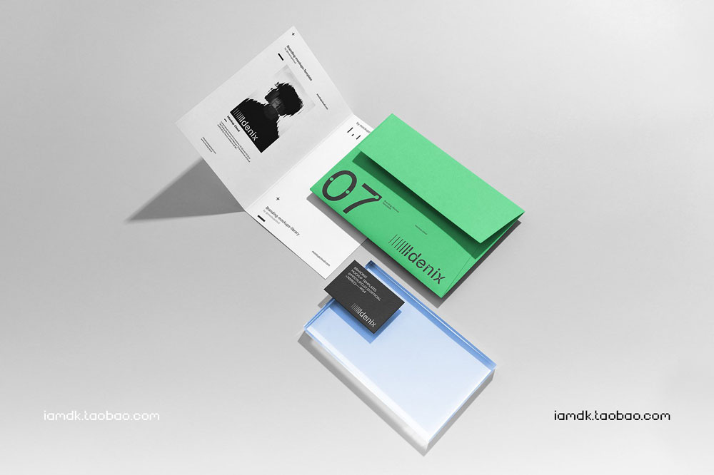 时尚文艺质感品牌VI标志Logo设计名片信纸信封文具展示贴图样机 Idenix Branding Mockup插图4