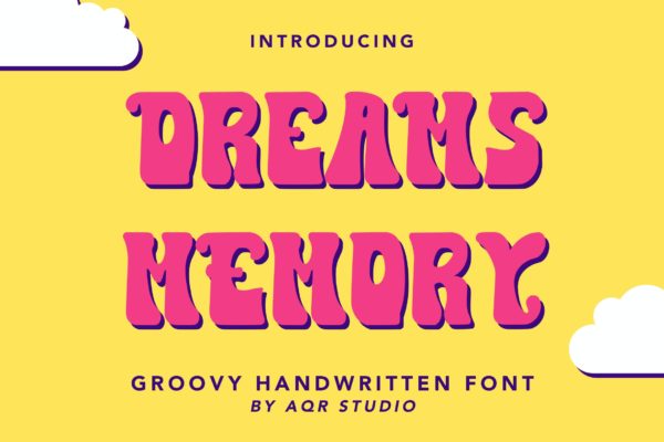 现代时尚品牌目录商标设计手写英文字体 DreamsMemory – Groovy Handwritten Font