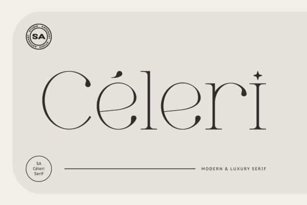 现代品牌邀请函徽标logo设计衬线英文字体 Céleri – Modern Serif