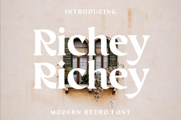 复古品牌婚礼标识设计衬线英文字体 Richey