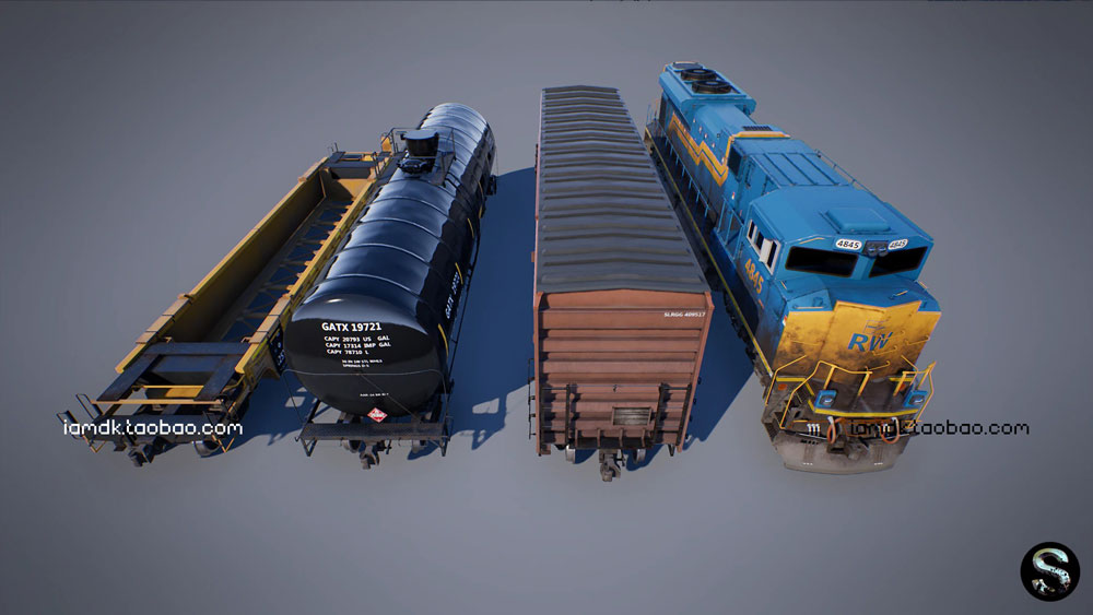 UE模型 高品质铁路运输货车车头3D设计素材 Unreal Engine – Train Pack插图7