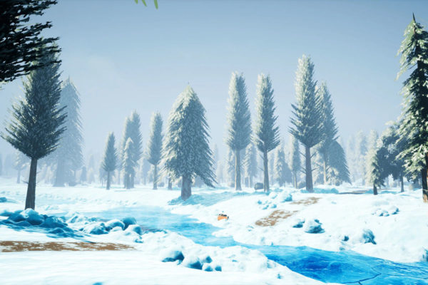 UE模型 程式化冬季松树雪地3D设计素材 Unreal Engine – Stylized Snowy Forest