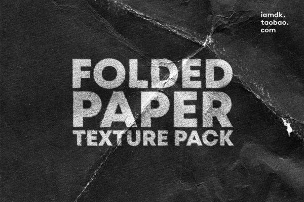黑色褶皱折印刮痕粗糙肌理纹理做旧海报叠加背景纸张图片设计素材 Folded Paper Texture Pack