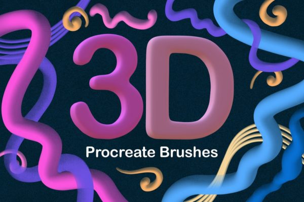 卡通有趣3D立体气泡笔触艺术绘画效果iPad Procreate笔刷素材 3D Pop Procreate Brushes