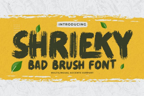 优雅品牌海报徽标logo设计无衬线英文字体 SHRIEKY – Bad Brush Font