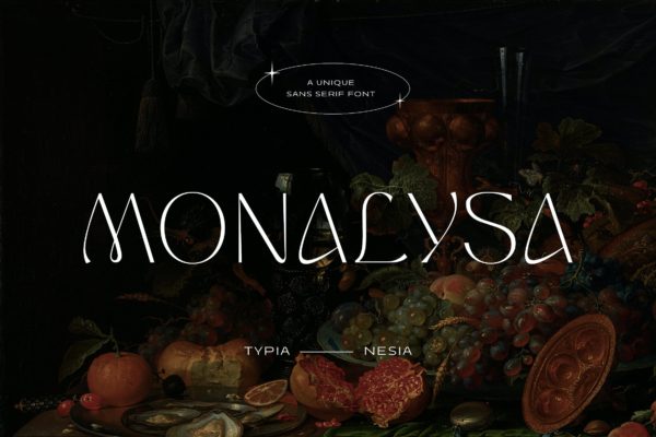 现代复古杂志品牌广告设计无衬线英文字体 Monalysa – Unique Modern Display Sans Serif Font