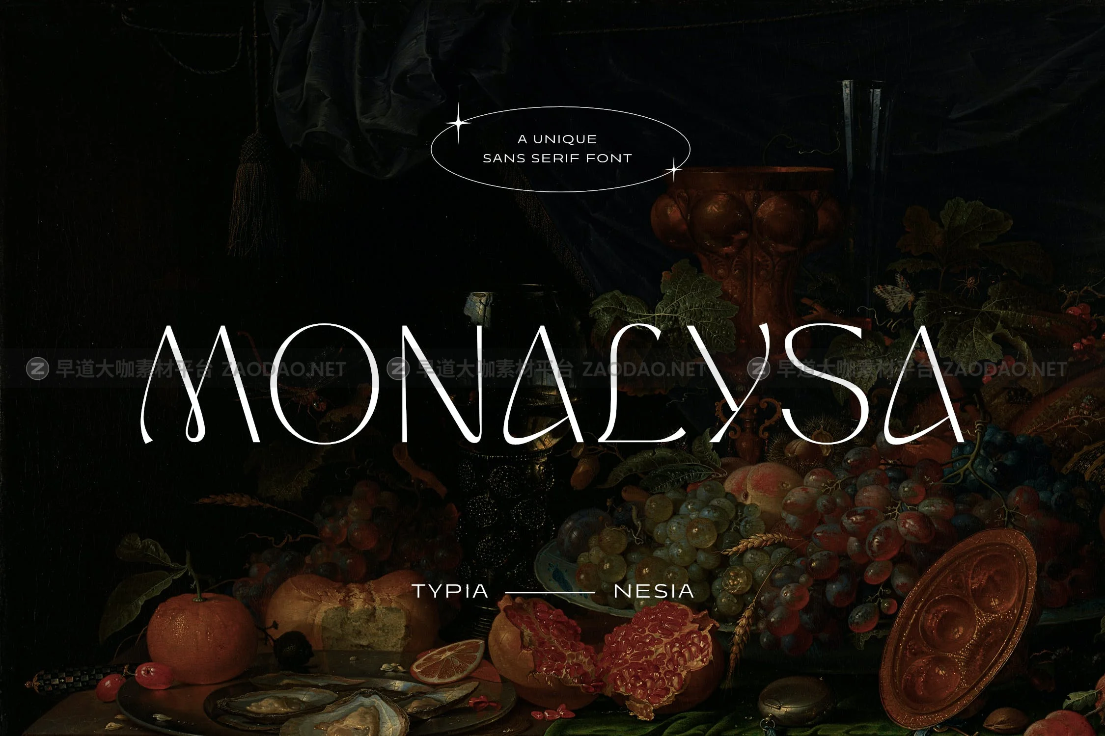 现代复古杂志品牌广告设计无衬线英文字体 Monalysa – Unique Modern Display Sans Serif Font插图
