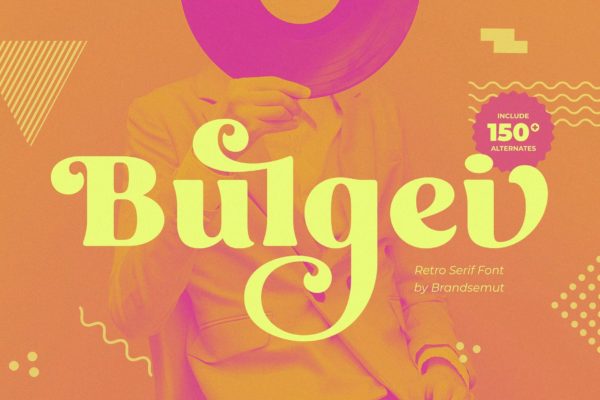 现代复古杂志品牌徽标logo设计衬线英文字体 Bulgei – Modern Retro Serif