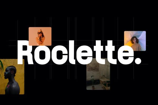 优雅杂志海报徽标logo设计无衬线英文字体 Roclette Display Typeface