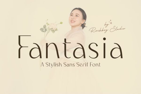 优雅品牌杂志标签设计无衬线英文字体 Fantasia – Modern Stylish