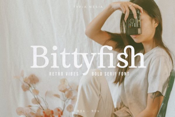 优雅复古杂志广告标志设计衬线英文字体 Bittyfish – Retro Vibes Bold Serif