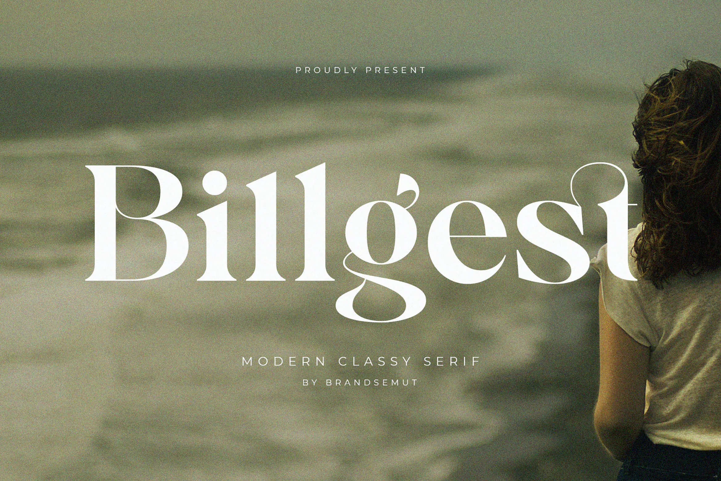 现代优雅品牌杂志徽标logo设计衬线英文字体 Billgest – Modern Classy Serif