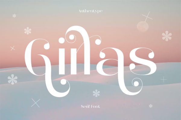 优雅奢华品牌婚礼商标设计衬线英文字体 Girlas Elegant Serif Font