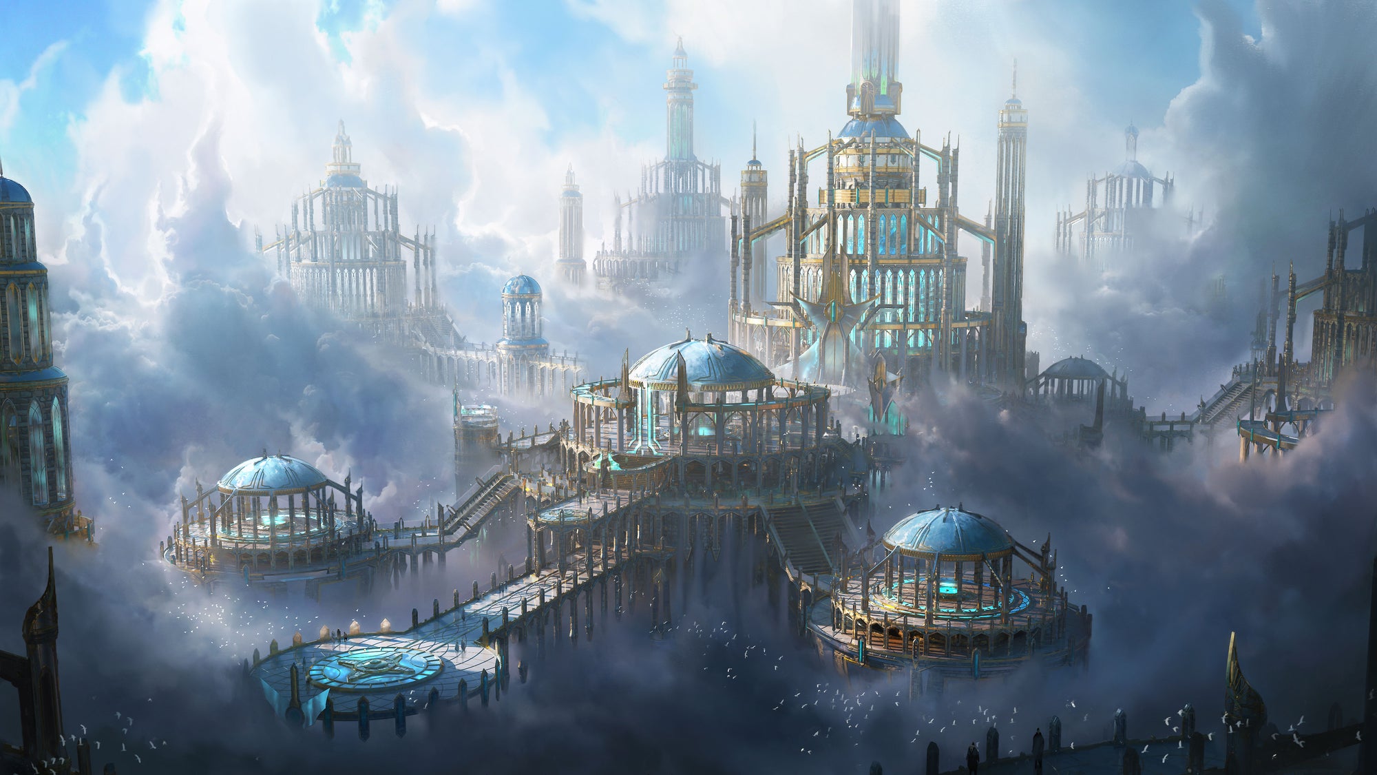 魔幻华丽豪华精灵城堡城市悬浮庭院3D/C4D模型设计素材 Kitbash3D – Elysium插图