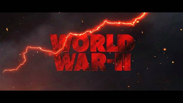 AE模板 世界大战战争电影预告片闪电火星效果视频素材 World War 2 Trailer