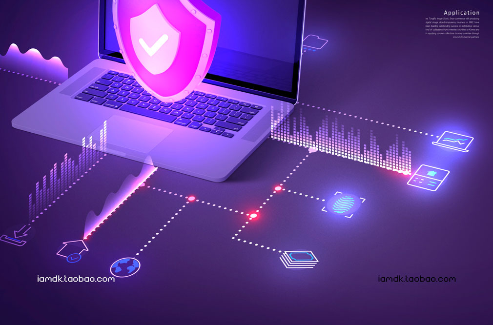 时尚手机安全网络智能科技PSD设计素材源文件 Cyber Security Poster Template插图3