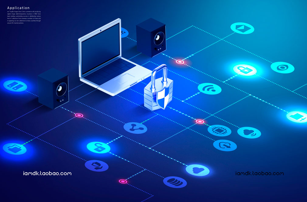时尚手机安全网络智能科技PSD设计素材源文件 Cyber Security Poster Template插图5