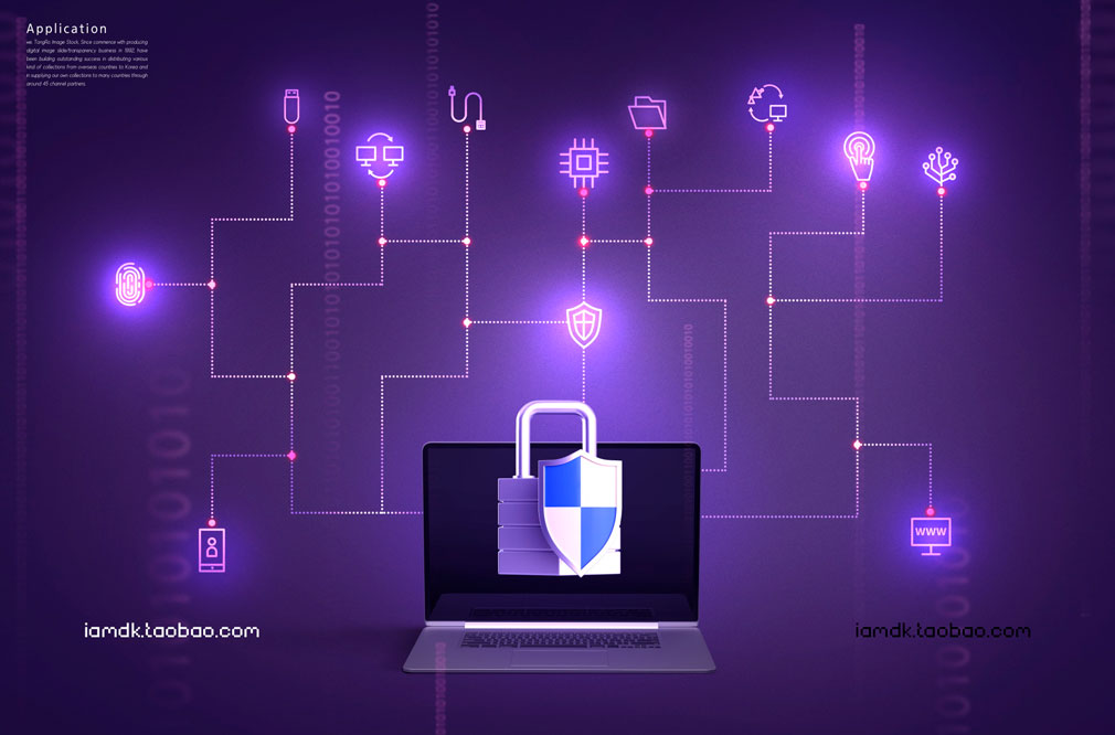 时尚手机安全网络智能科技PSD设计素材源文件 Cyber Security Poster Template插图7