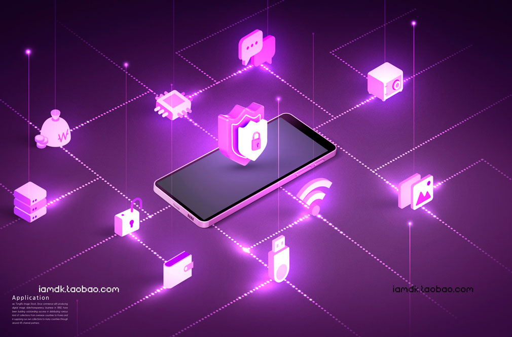 时尚手机安全网络智能科技PSD设计素材源文件 Cyber Security Poster Template插图9