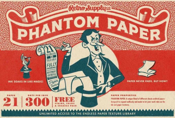 潮流复古泛黄照片粗糙纸张肌理纹理PS修图特效样机模板素材 Phantom Paper for Photoshop