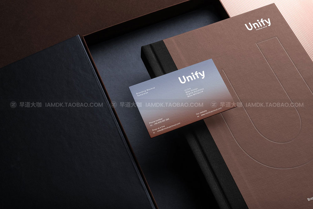 高级名片信纸单页卡片文具品牌VI应用设计作品贴图Ps样机素材 Unify Branding Mockup Kit插图8