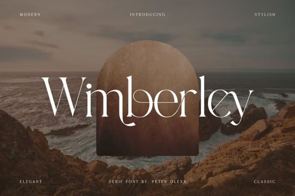 时尚品牌标志商标设计衬线英文字体 Wimberley – Elegant Serif Font