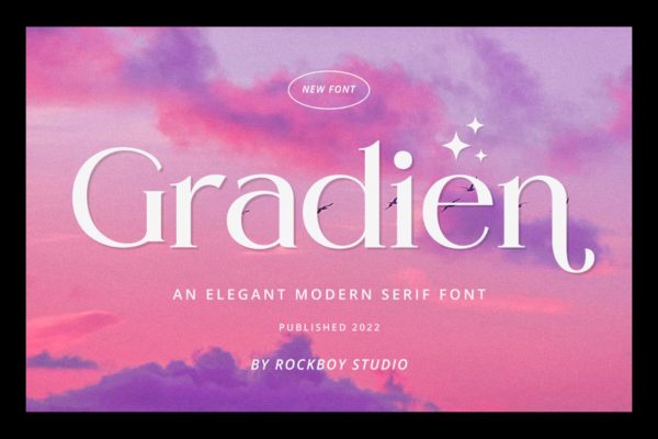 时尚优雅杂志广告徽标logo设计衬线英文字体 Gradien – Modern Stylish