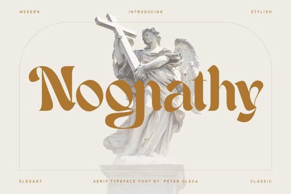 时尚复古品牌海报标志设计衬线英文字体 Nognathy – Artistic Serif Font