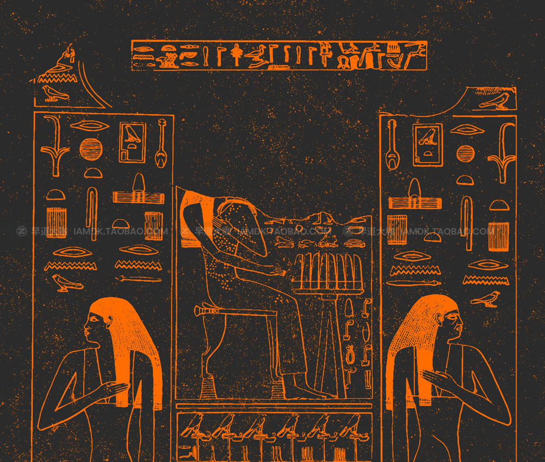 复古手绘线描古埃及尼罗河波斯历史古代人物印章图腾插画设计素材 Ancient Egypt – 1940+ Bundle插图18