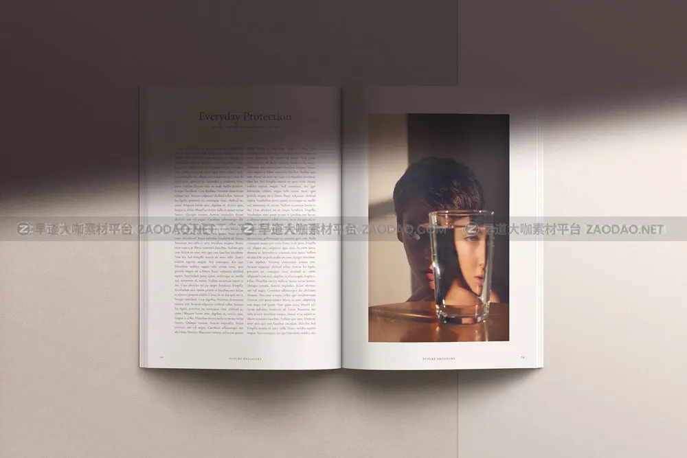 质感文艺光影书籍杂志画册封面内页设计作品贴图Ps样机素材 Magazine Mockup Kit插图26