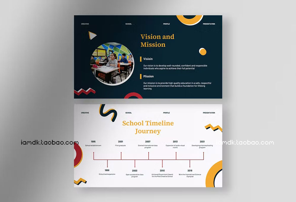 现代创意学校简介演示文稿设计PPT模版 Horizon – Creative School Profile Presentation PPT插图4 现代创意学校简介演示文稿设计PPT模版 Horizon – Creative School Profile Presentation PPT插图4