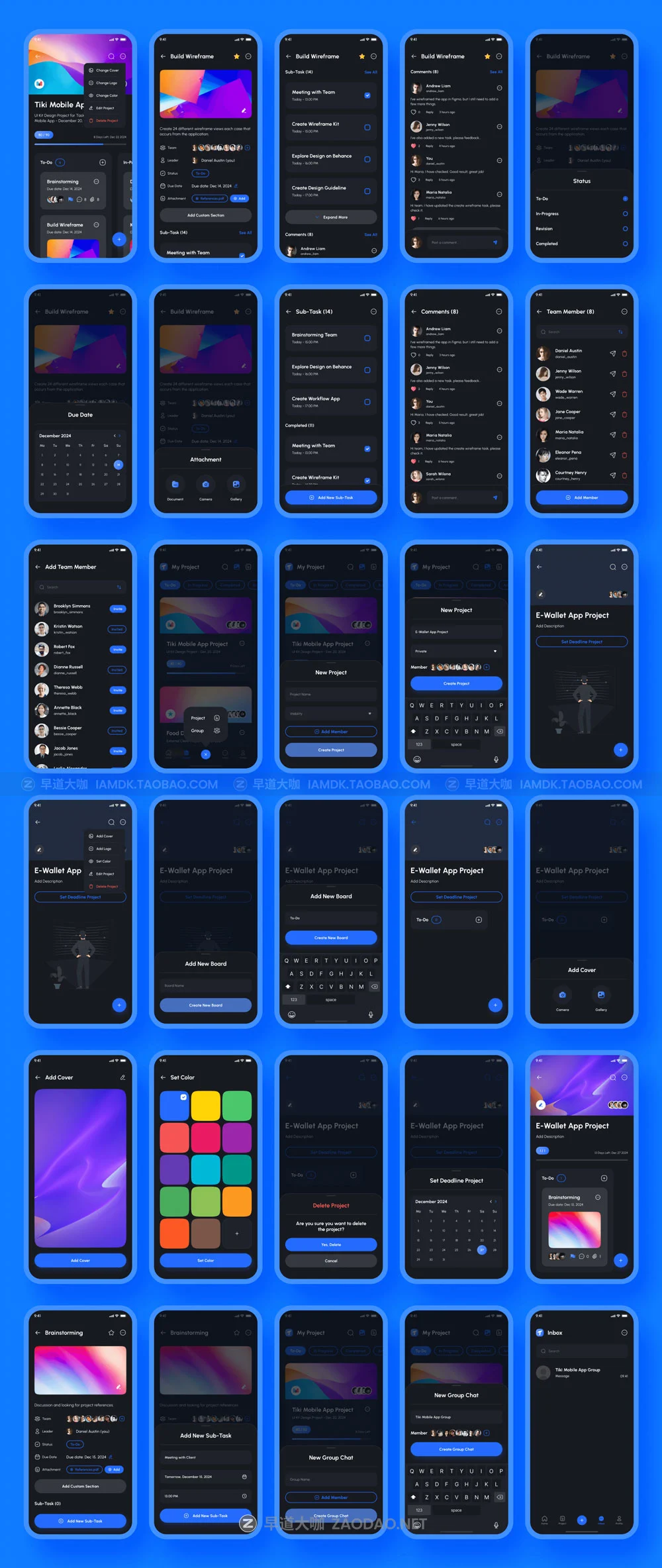 高质量团队协作项目管理APP应用程序界面设计UI套件 Taska – Task & Project Management App UI Kit插图10 高质量团队协作项目管理APP应用程序界面设计UI套件 Taska – Task & Project Management App UI Kit插图10