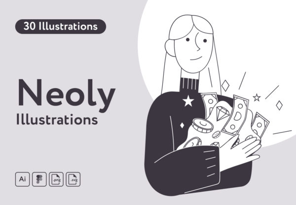 30幅金融主题商务人物矢量插图设计素材 Neoly Illustrations