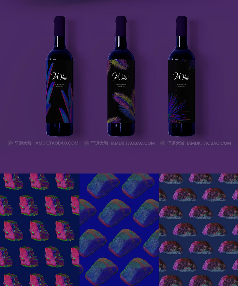 抽象Neon霓虹朋克蒸汽波炫彩树叶植物岩石PNG免抠图片素材 NEON Plants & Stones Collection #01插图4