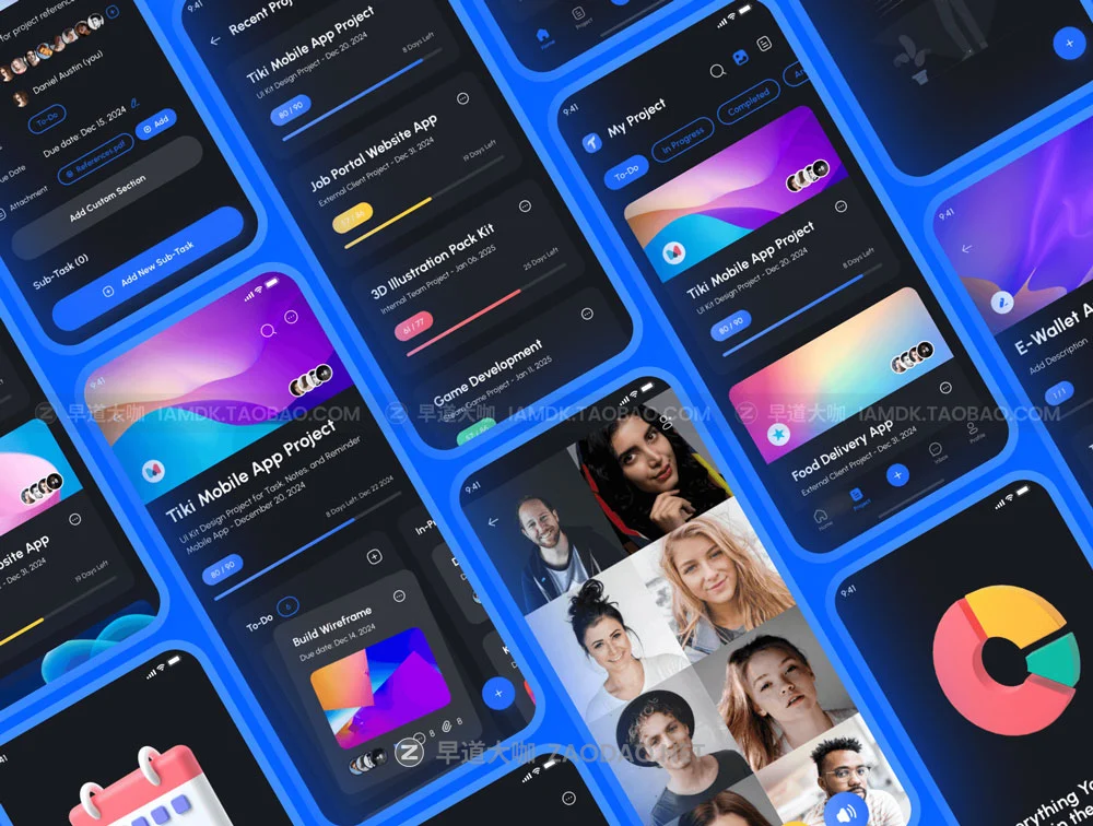 高质量团队协作项目管理APP应用程序界面设计UI套件 Taska – Task & Project Management App UI Kit插图5 高质量团队协作项目管理APP应用程序界面设计UI套件 Taska – Task & Project Management App UI Kit插图5