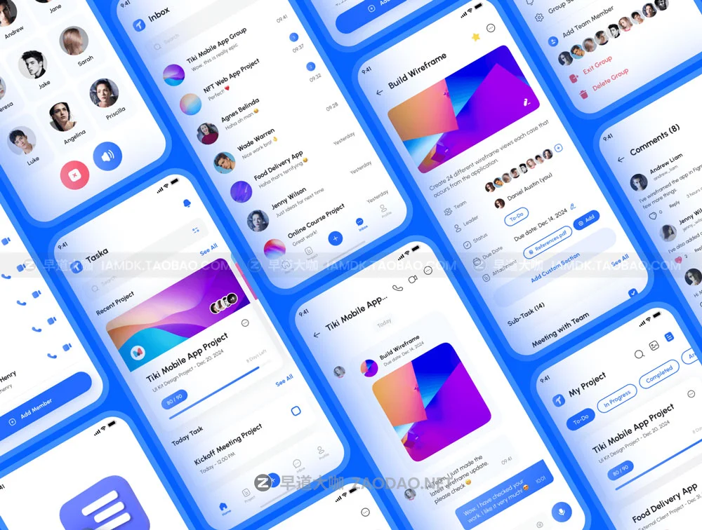 高质量团队协作项目管理APP应用程序界面设计UI套件 Taska – Task & Project Management App UI Kit插图7 高质量团队协作项目管理APP应用程序界面设计UI套件 Taska – Task & Project Management App UI Kit插图7