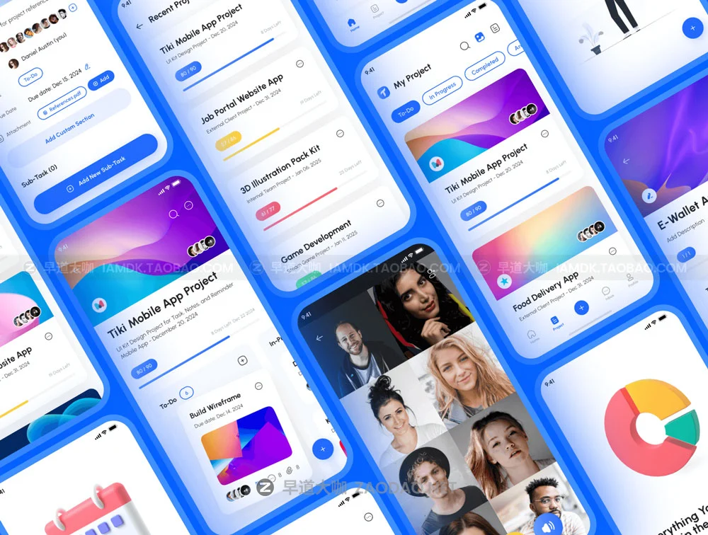 高质量团队协作项目管理APP应用程序界面设计UI套件 Taska – Task & Project Management App UI Kit插图6 高质量团队协作项目管理APP应用程序界面设计UI套件 Taska – Task & Project Management App UI Kit插图6