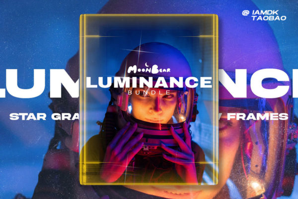 复古胶片赛博机能发光星星数据叠加机能HUD框视频素材+音效 Moonbear – Luminance Bundle