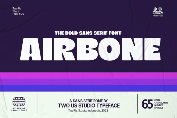 时尚杂志海报标题设计无衬线英文字体 Airbone – Unique Display Typeface