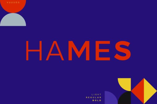 现代时尚海报婚礼标志设计无衬线英文字体 Hames Font