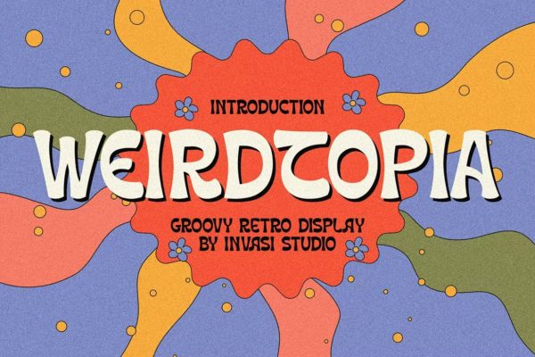 现代复古杂志报价标题设计无衬线英文字体 Weirdtopia – Groovy Retro